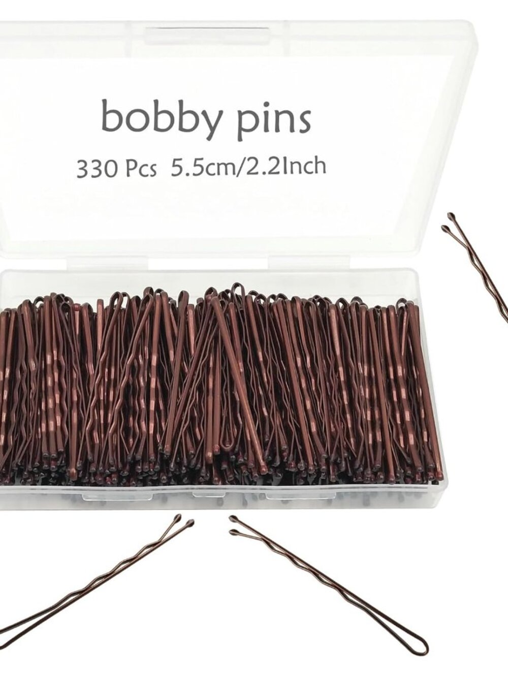 Bobby Pins Brown, 330 Count 2.2 Inch Hair Pins With Cute Box, Premium Bobby Pin
